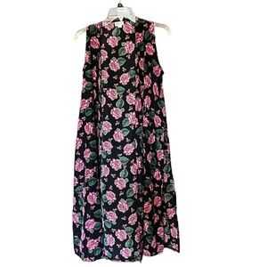 LuLaRoe Joy Long overlay Vest Cardigan. size small, black with floral crepe